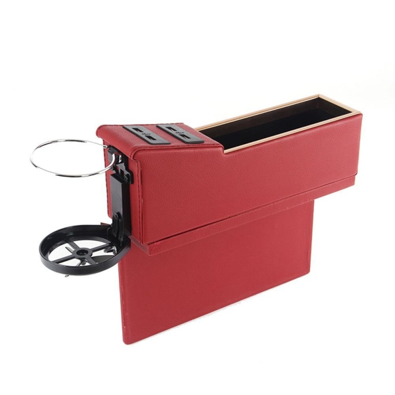lanyasy Car Pocket Organizer Seat Console Filler Side with Foldable Cup Holder and 4 USB Charge Port - intl Singapore