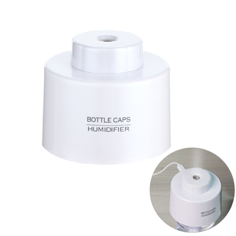 Uebfashion LED Light USB Bottle Caps Humidifier Air Diffuser Aroma Mist Maker(White) - intl Singapore