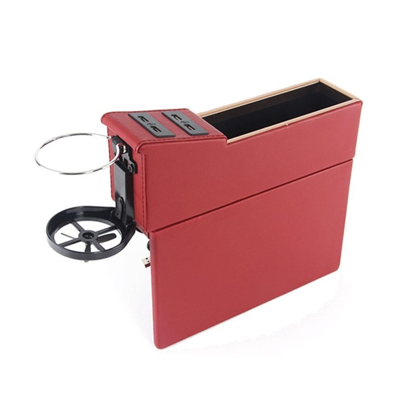 ninror Car Pocket Organizer Seat Console Filler Side with Foldable Cup Holder and 4 USB Charge Port - intl Singapore