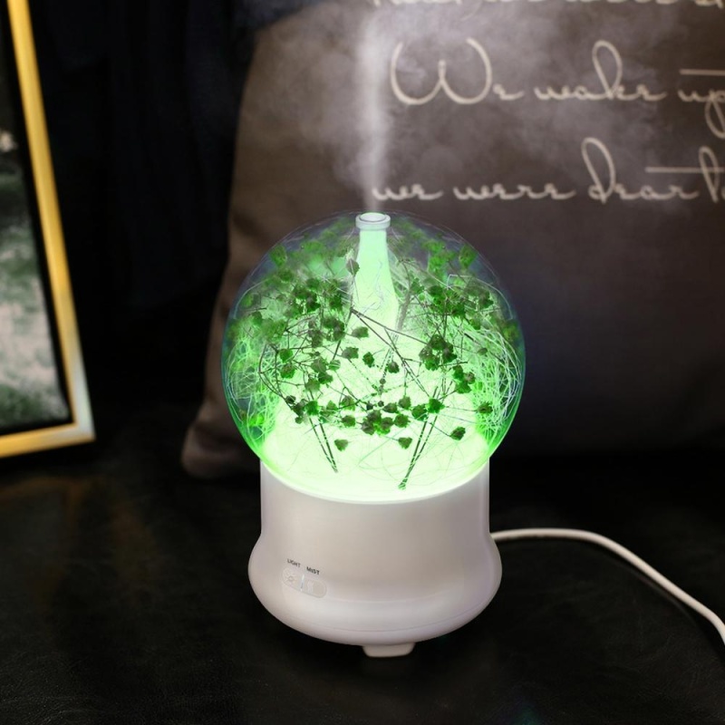 shangqing Ultrasonic Aromatherapy Essential Oil Diffuser Aroma Diffuser Cool Mist Humidifier Preserved Fresh Flower-UK PLUG - intl Singapore