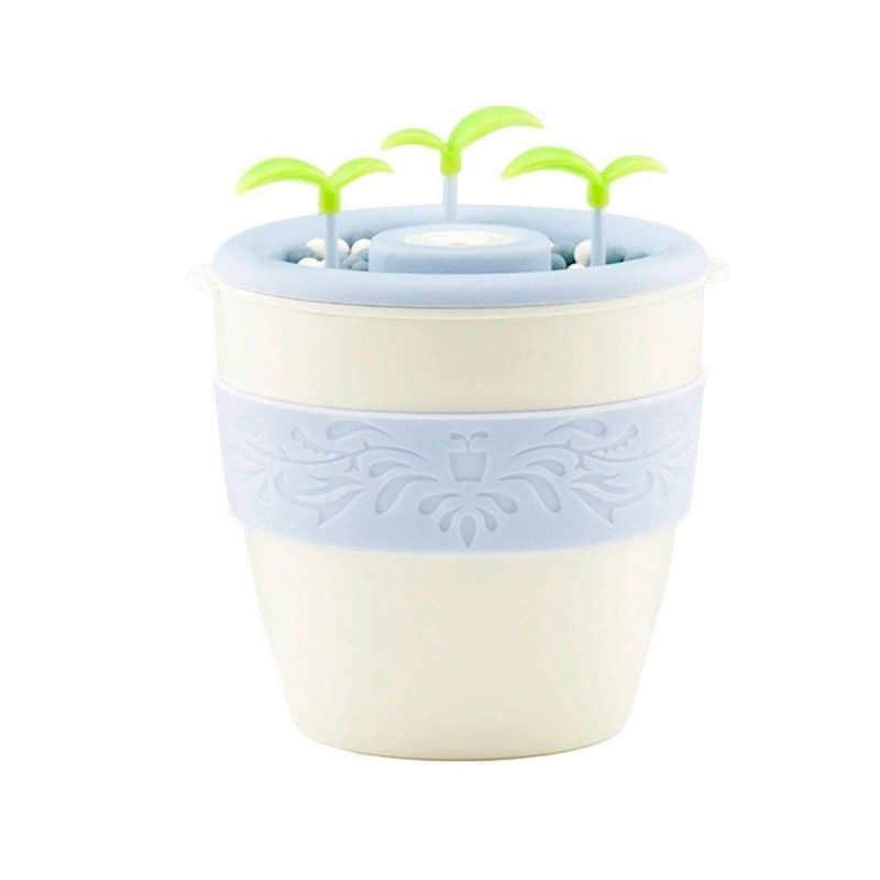 sougou Office Humidifier, 200ml Anion Potted Plant Diffuser Ultrasanic Cool Mist Air Purifier, Cool Mist Essential Oil Mixture Moisture for Office Home Bedroom Cyan - intl Singapore