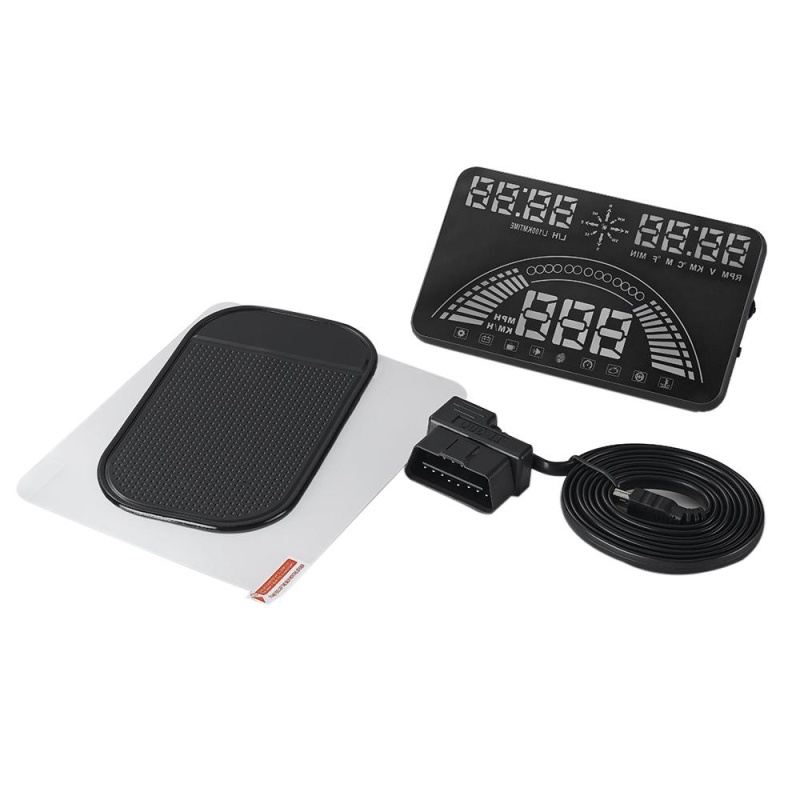 sougou Universal GPS Head Up Display 5.8 Inch S7 Multi-function HUD Compatible with OBD2/EUOBD Interface Plug Play Speedometer KM/h MPH Speeding Warning,OBD GPS System Free Switching - intl Singapore