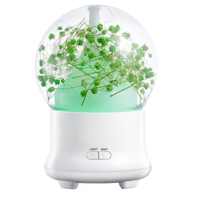 sqamin 100ml Essential Oil Diffuser,Preserved Fresh Flower Ultrasonic Aromatherapy Diffusers With 7 Changing Color LED Lights,2 Setting Mist Mode And Waterless Auto Shut-off For Home,Office,Yoga (UK Plug) - intl Singapore
