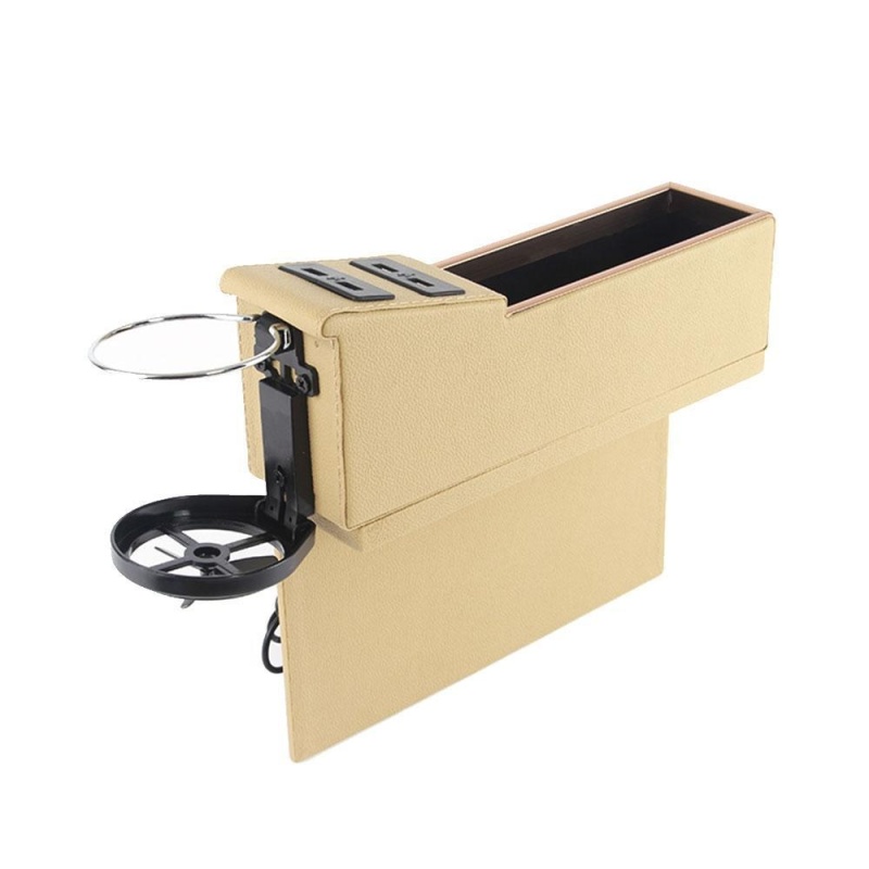 tengxun Car Pocket Organizer Seat Console Filler Side with Foldable Cup Holder and 4 USB Charge Port - intl Singapore
