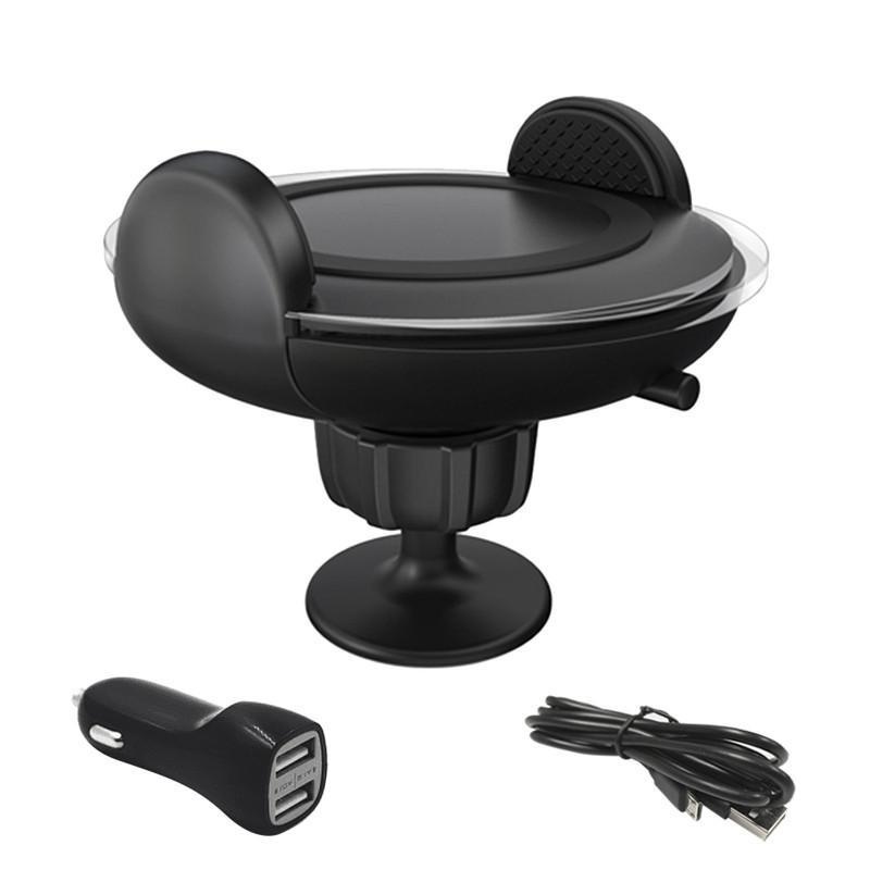 zeawhc Car Mount Holder Wireless Fast QI Phone Charging Station, 2017 Newly 5V/1.5A 360 Degree Rotating Heat Dissipation Hole Low Temperature Smart Phone Charger Dock Stand Handfree Car Kit - intl Singapore