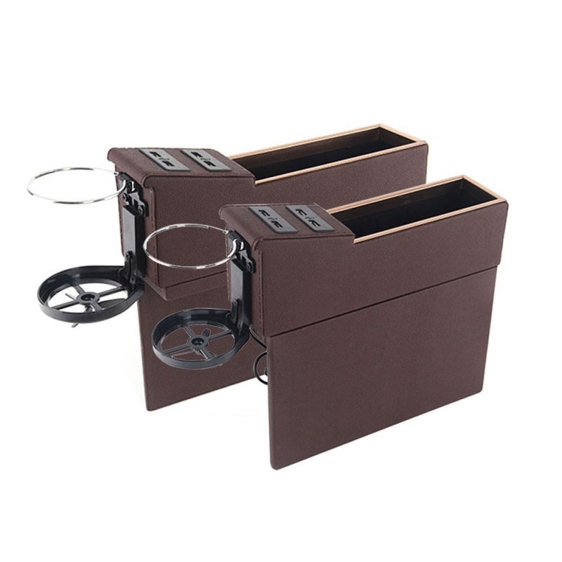 zeawhc Car Pocket Organizer Seat Console Filler Side with Foldable Cup Holder and 4 USB Charge Port - intl Singapore