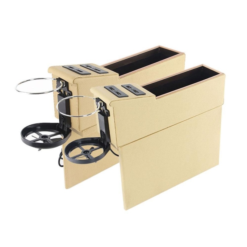zeawhc Car Pocket Organizer Seat Console Filler Side with Foldable Cup Holder and 4 USB Charge Port - intl Singapore