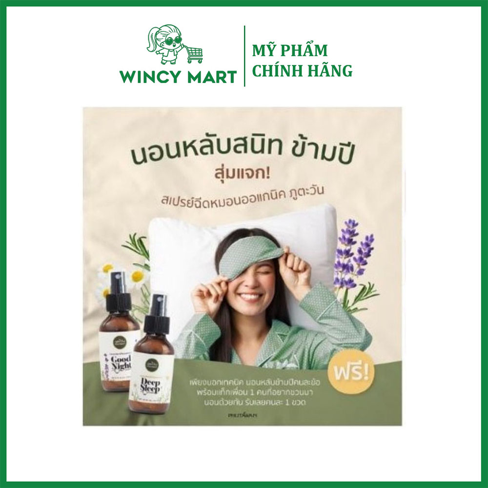 Chai xịt good night - deep sleep phutawan giúp dễ ngủ, ngủ ngon, sâu giấc 100ml - wincy mart