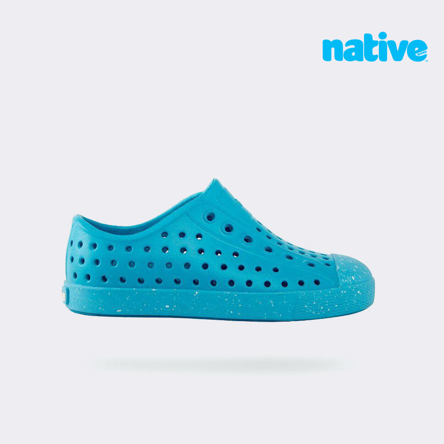 Giày lười trẻ em native jefferson bloom child - pacific blue/ maria blue/ shell speckles