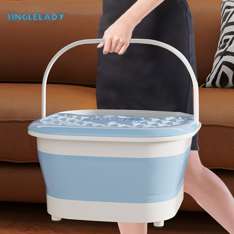 Household thickened foot-soaking bucket Adult folding foot bath basin Massage foot washing bucket Portable foot bath tub Portable foot bath bucket ราคา 241 บาท*ส่งฟรี