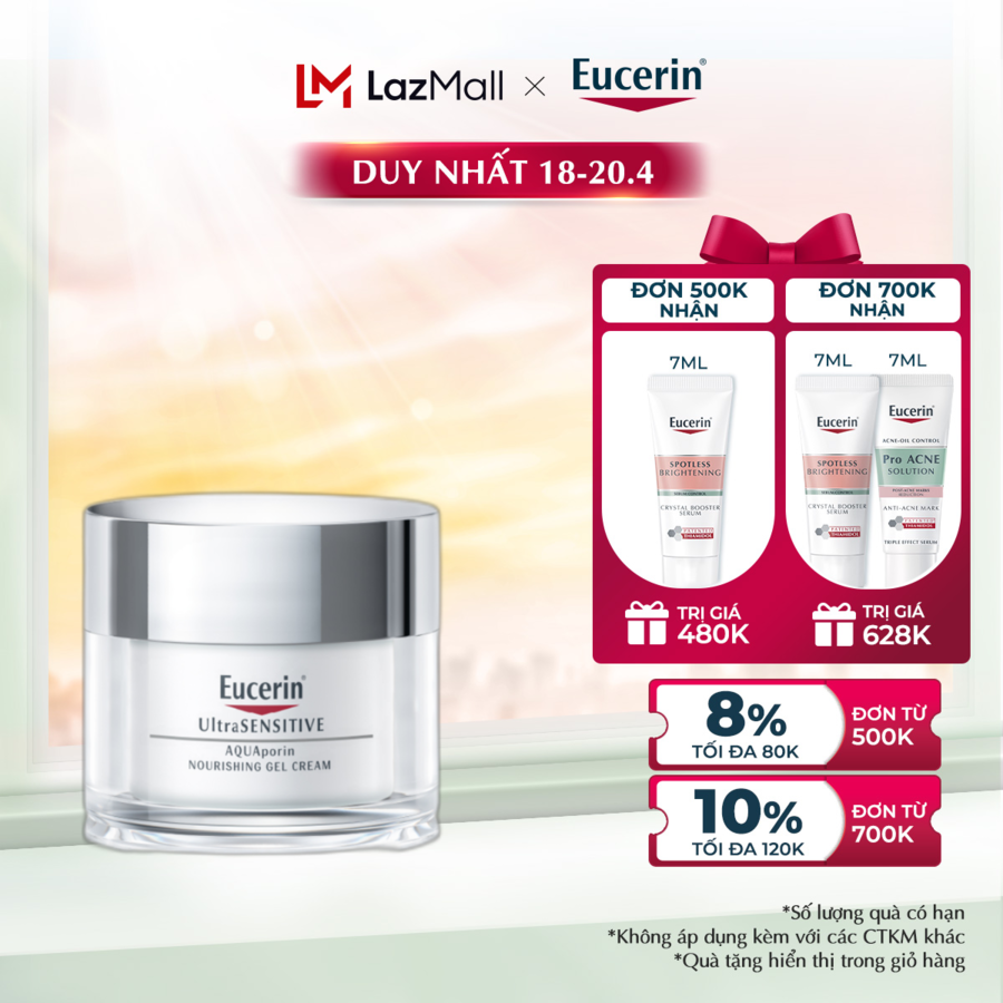 Kem dưỡng ẩm dịu nhẹ cho da thường đến da hỗn hợp Eucerin Aquaporin Active Cream 50ml
