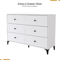 Synergy House Emory 6 Chest Drawer Clothes Storage - 3 Color (2.6ft) / Almari Baju - Clothes Storage - Laci Baju