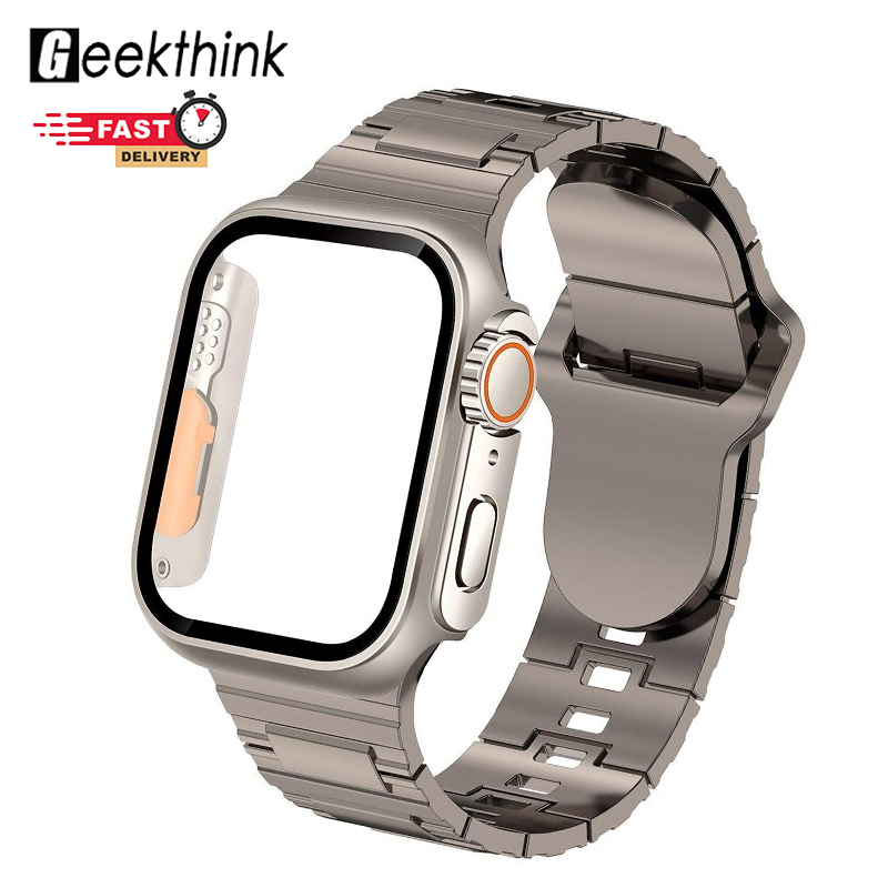 GEEKTHINK PC Case+ Silicone Strap(no watch)for IWatch Series 10 42mm 46mm series 9/8/7/6/5/4/SE2/SE 44mm 45mm 40mm 41mm band Change To Ultra cover bumper - Brand Geekthink Presyo 175 Piso*Libreng Shipping