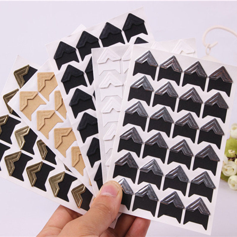 1 tấm tự dính miếng dán góc ảnh tự làm cổ điển góc khung Album góc Sticker scrapbooking hình ảnh trang trí khung