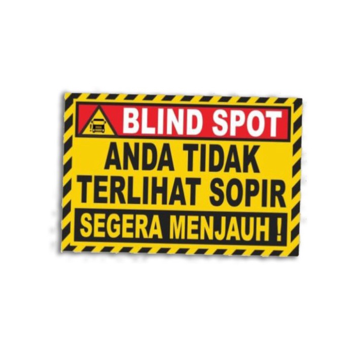 STIKER BLIND SPOT/JAGA JARAK MOBIL BOK/TRUK BARANG 30x45 sign rambu k3 Harga 11,500 rupiah*Gratis Ongkir