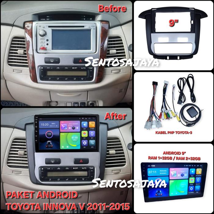 PAKET HEADUNIT 9INCH TOYOTA INNOVA TIPE V TAHUN 2011-2015-desshop99 Harga 1,287,000 rupiah*Gratis Ongkir