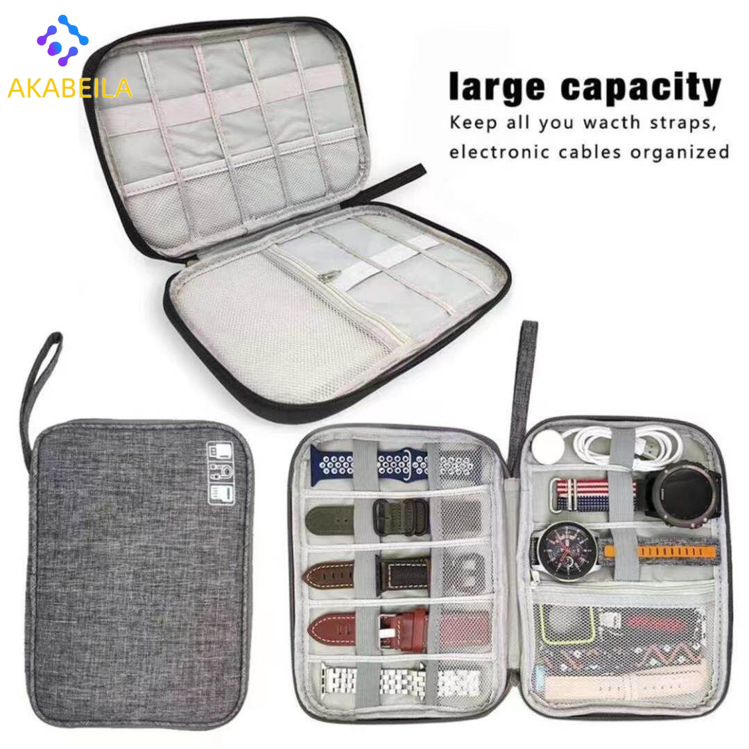 AKABEILA 🔥พร้อมส่ง🔥 กระเป๋าเก็บสายเคเบิลข้อมูล กระเป๋าใส่แบตสำรองโพลีเอสเตอร์แบบพกพากระเป๋าเก็บของขนาดเล็กทนทานต่อการเดินทางชุดเคสพกพาชาร์จภายนอกขนาดกะทัดรัด - ยี่ห้อ AKABEILA ราคา 8 บาท*ส่งฟรี