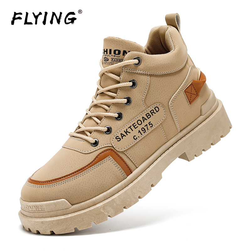 FLYING autumn and winter new martin boots leather waterproof high