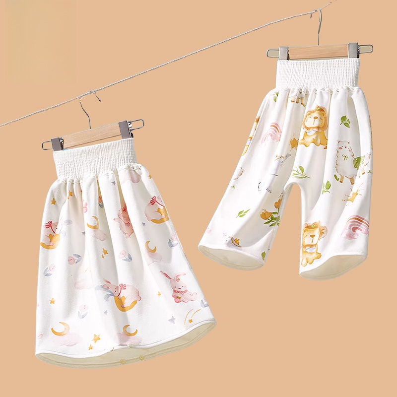 AIBEDILA Baby Waterproof Diaper Skirt - Leak-Proof Cloth Training Pants for Infant Potty Training Reusable Kids Nappy 0-8Y