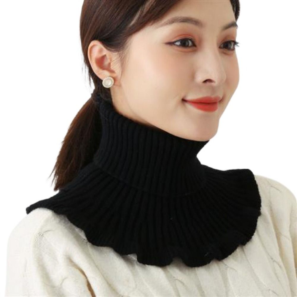 MIKI Chống gió Cổ áo giả dệt kim Có thể tháo rời Ấm áp Cổ Lọ Thời trang Mùa đông Khăn quàng cổ Nam Nữ - 3