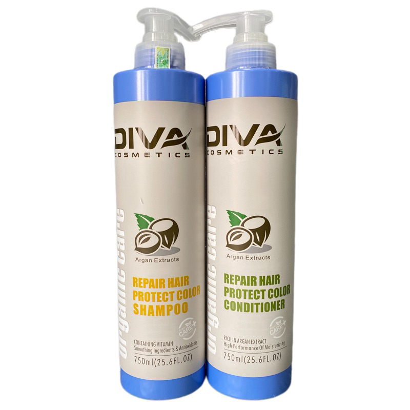 Dầu gội xả DIVA ORGANIC CARE phục hồi và bảo vệ màu nhuộm 750mlx2 ( New 2021 )