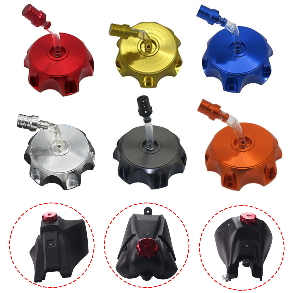 Hittime Universal CNC Motorcycle Fuel Tank Cap Aluminum For 70cc 110cc 125cc 150CC Vent Kayo Bse Chinese CRF TTR KLX Gas ATV Dirt Pit Bike ราคา 129 บาท*ส่งฟรี