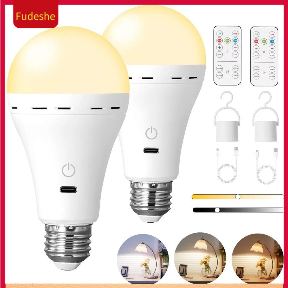 HENRI รีโมท 3 สี หลอดไฟ LED USB ฉลาด พร้อมการจัดเวลา หลอดไฟแบบชาร์จได้ ใหม่ หรี่แสงได้ หลอดไฟ E27 ราคา 250 บาท*ส่งฟรี
