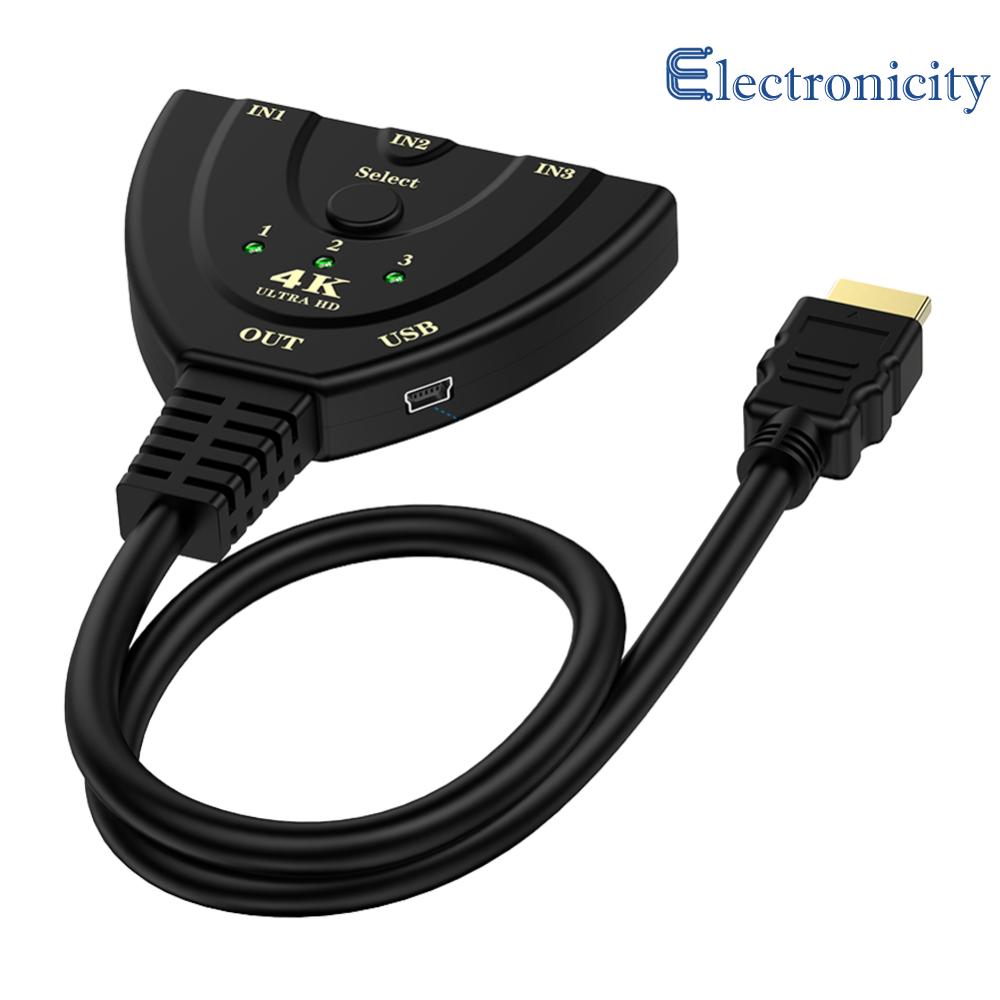 4K 2K 3D HDMI-Tương Thích Chuyển Đổi 3 Đầu Vào 1 Đầu Ra KVM Splitter Mini 3 Cổng Bộ chuyển đổi video Hub Hub Dây cáp cho Xbox DVD HDTV