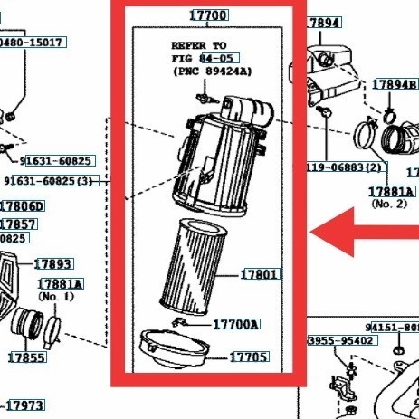 Rumah Filter Udara Hiace commuter 2013 kebawah 17700-30181 set Harga 4,940,000 rupiah*Gratis Ongkir