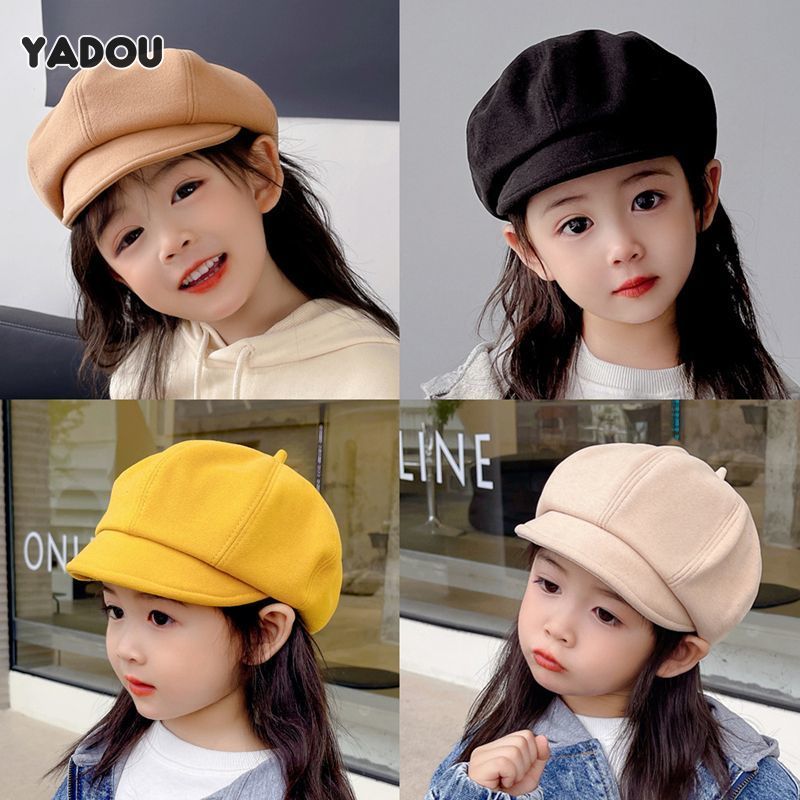 YADOU Korean style children's hat girl beret octagonal hat ราคา 163 บาท*ส่งฟรี