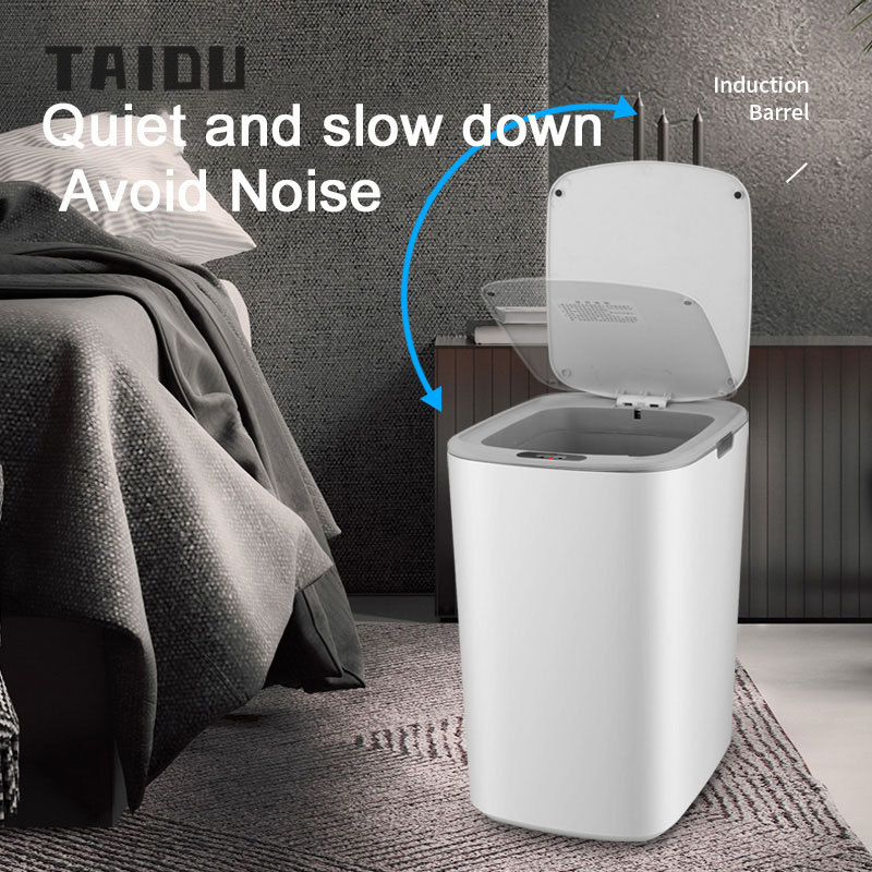 TAIDU Smart trash can 15L induction household living room kitchen toilet bathroom automatic lidded electric trash can ราคา 299 บาท*ส่งฟรี