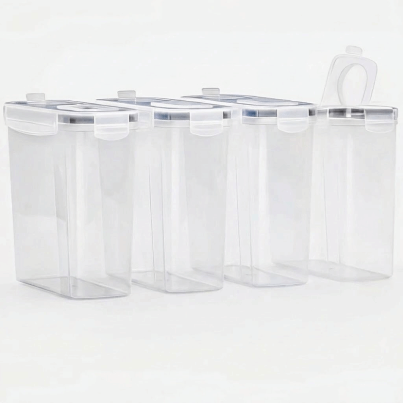 COUPLECOL 4Pcs Trong suốt Hộp đựng sợi nhựa in 3D Kín khí Chống bụi Hộp đựng sợi nhựa Phụ kiện sợi nhựa in 3D Di động Hộp sấy sợi nhựa Niêm phong