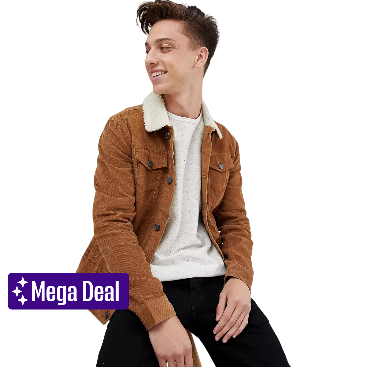 Ramblers Brown Sherpa Denim Jacket for Men: MJJ-17, Your Ultimate Winter Companion Brown color premium quality