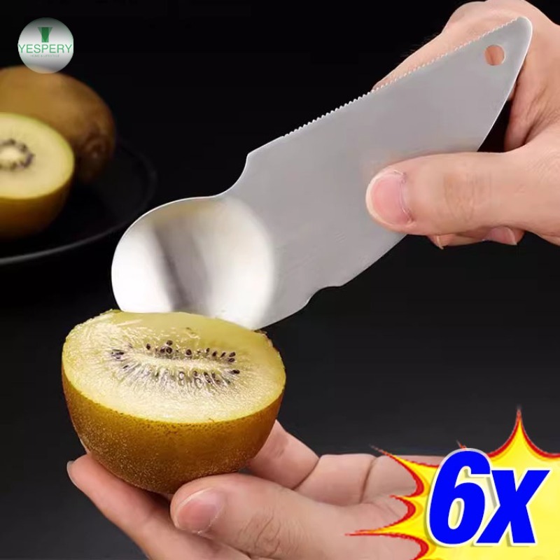 YESPERY 3/6Pcs Stainless Steel Kiwi Peeling Spoon Kiwifruit Spoon Peeling Dig Spoon Passion Fruit Scoop For Shop Kitchen Home Outdoor