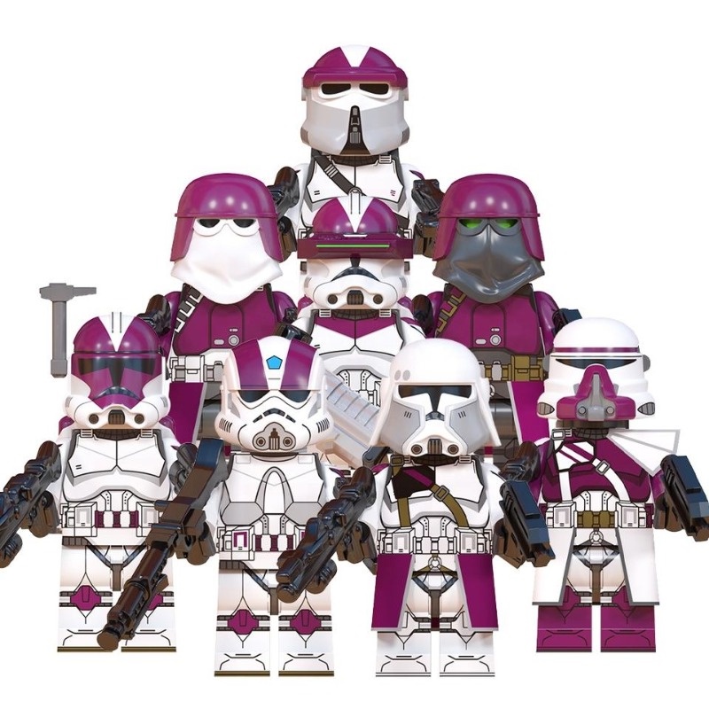 Nova Corps Marine Team 4 Trooper Squad 3 AT-RT Driver Paratroope Space Wars Mini Action Building Blocks Kids Figure Toys WM6127