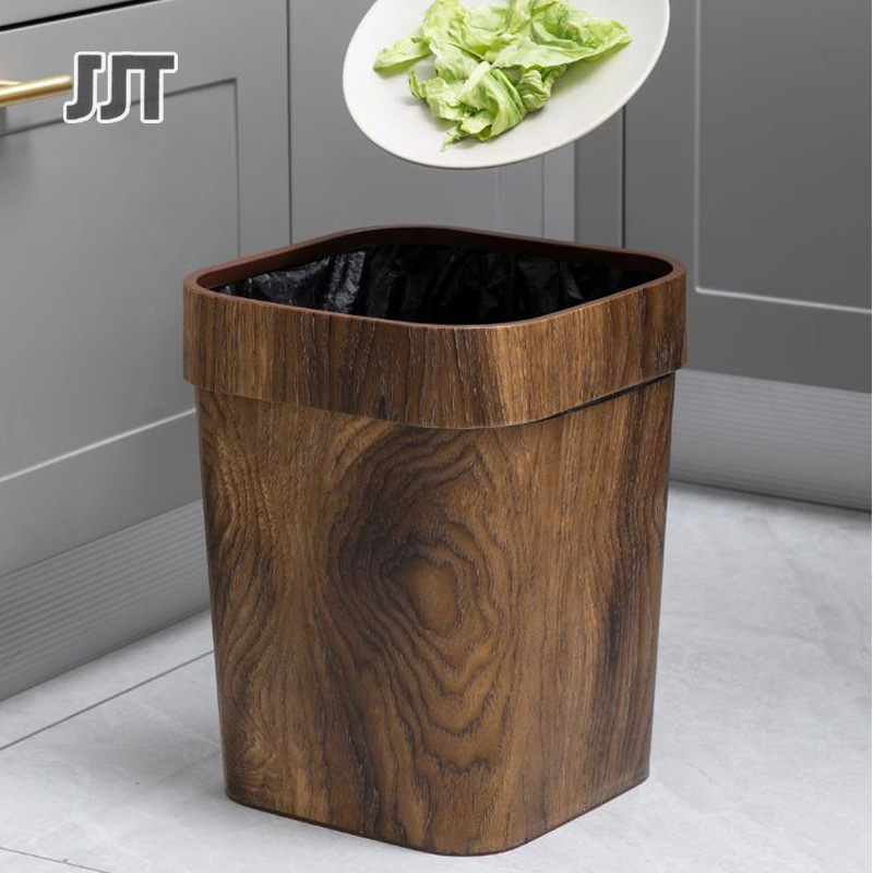 Wooden trash can Household large garbage basket Living room bedroom bathroom wastebasket Uncovered retro creative trash can ราคา 390 บาท*ส่งฟรี