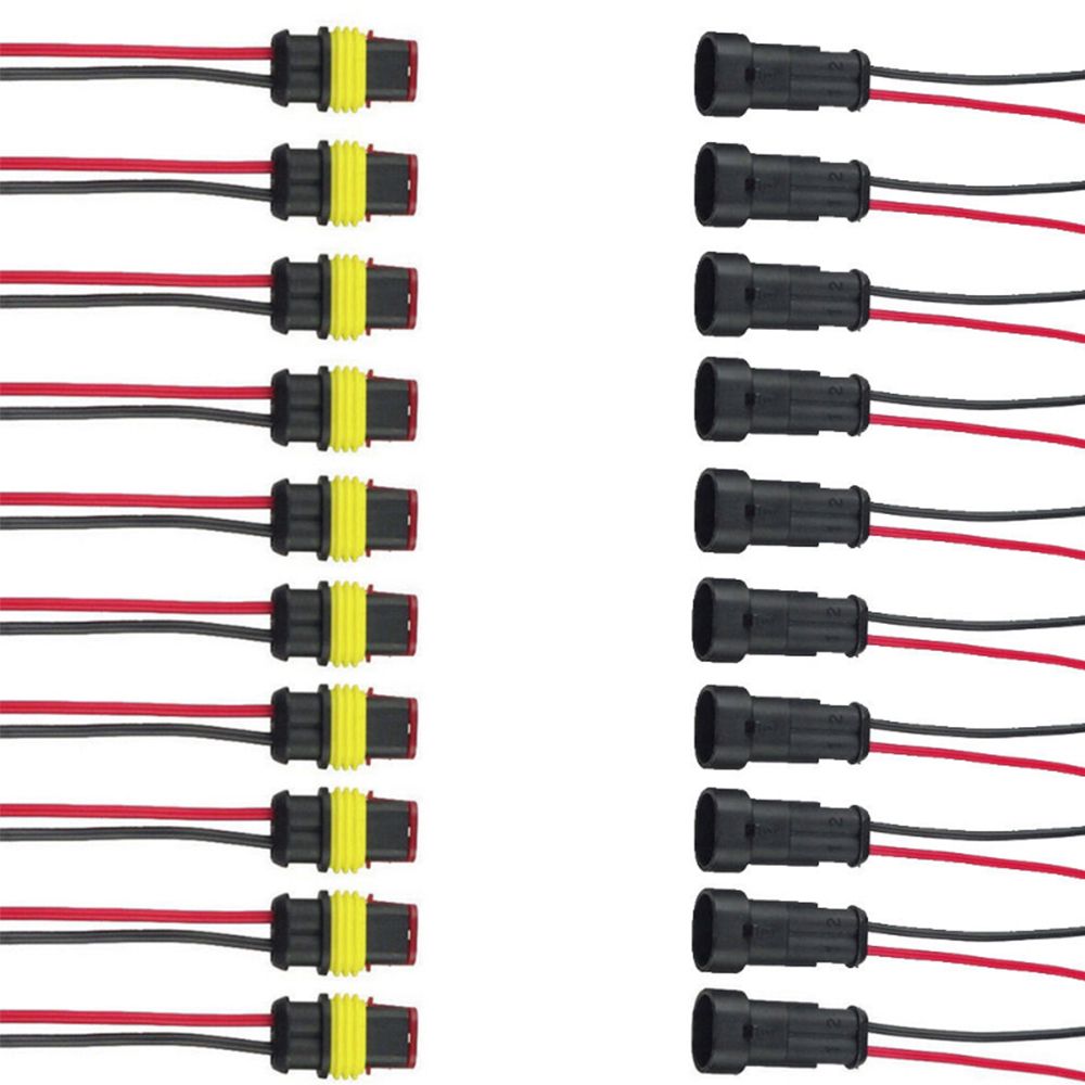 5ชุดใหม่เอี่ยมที่มีประโยชน์กันน้ำสำหรับรถมาใหม่ล่าสุดปลั๊กไฟฟ้ากับสายAWG Marineปลั๊กตัวเชื่อมต่ออัตโนมัติชุด