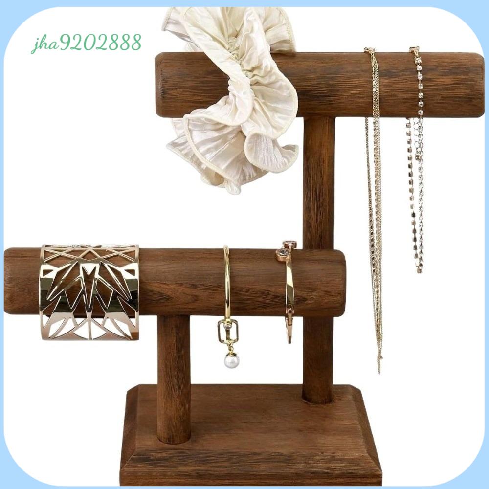 JHA9202888 Bằng gỗ Giá trưng bày Hai lớp Bền bỉ Giá đỡ đồng hồ Sang trọng Giá để đồ Bộ tổ chức trang sức