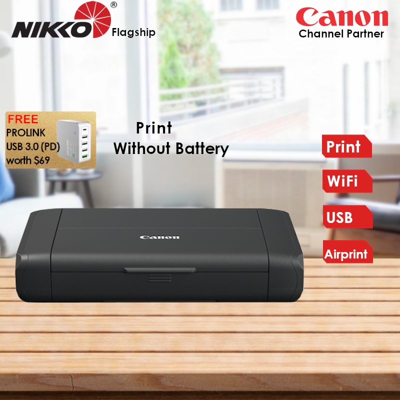 Canon Printer PIXMA TR150 Wireless Mobile Printer with option Removable Battery and USB Charging TR150 TR-150 Singapore