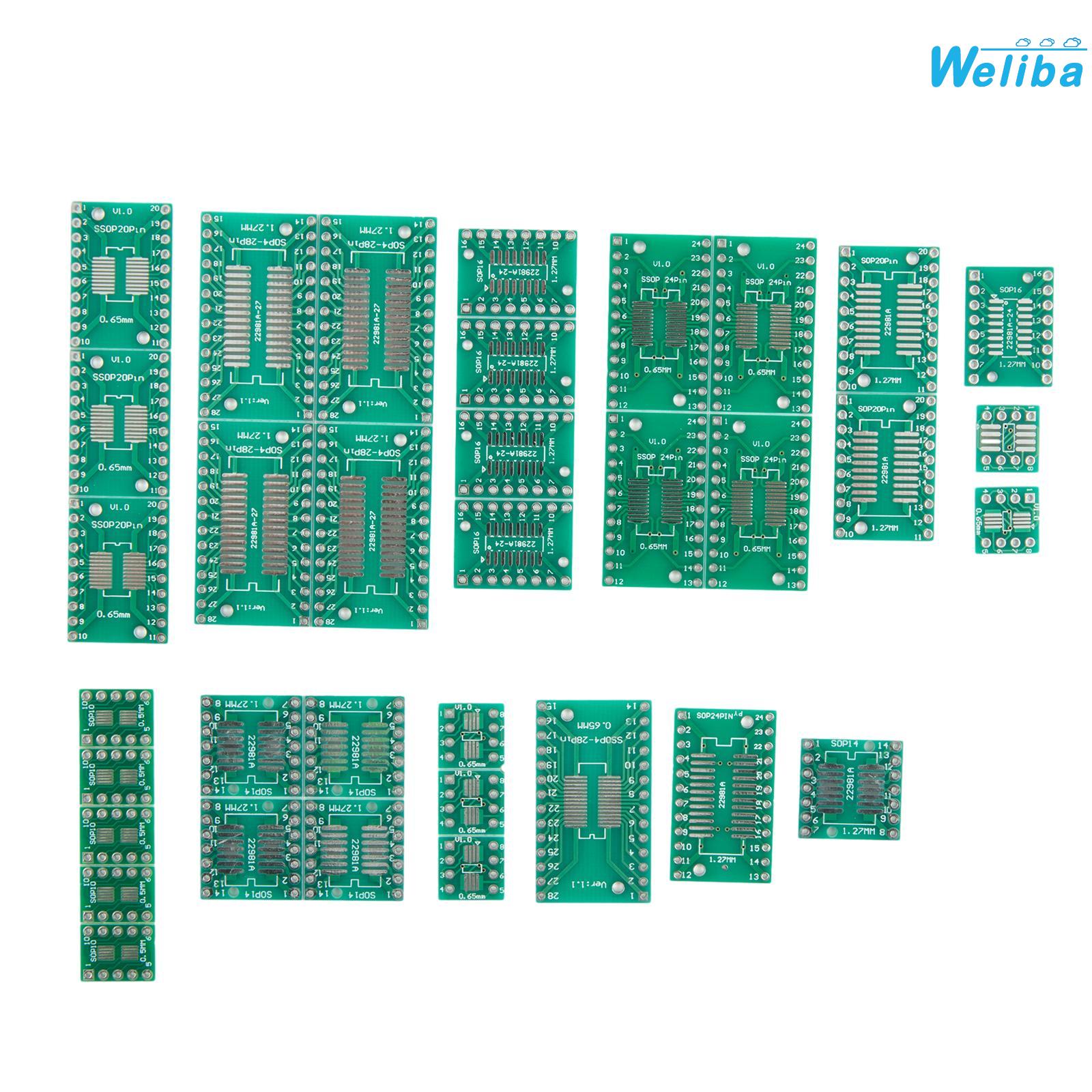 【Weliba】 High Quality PCB Board Kit SMD Turn DIP SOP MSOP SSOP TSSOP SOT23 8 10 14 16 20 [New Hot Sale] ราคา 162 บาท*ส่งฟรี