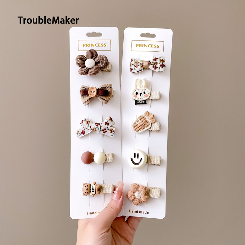 Set 5 / 10 Hair Clip Milk Coffee - Colour Cute Bear For Baby ราคา 15 บาท*ส่งฟรี