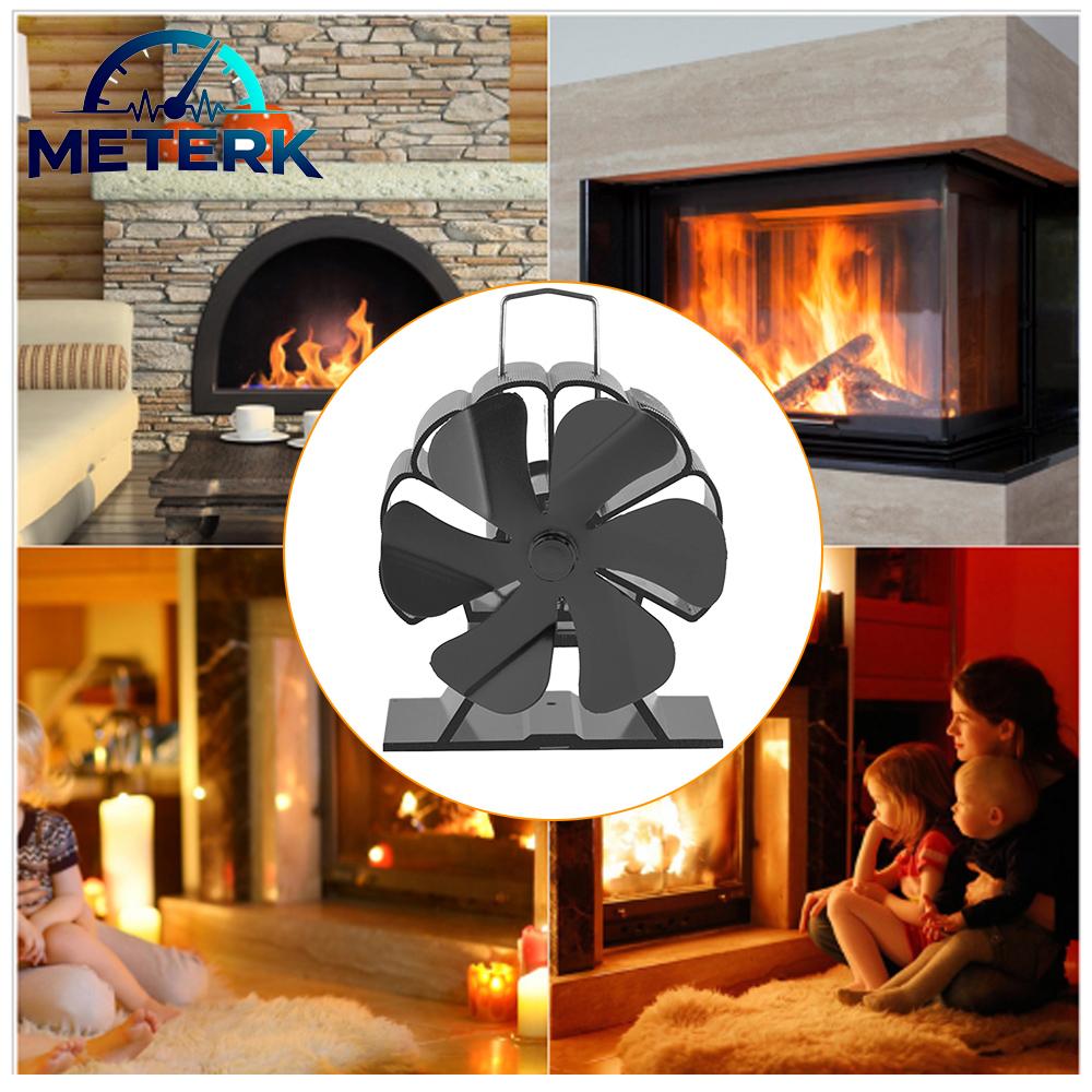 Meterk 6 ใบมีดความร้อนเตาพัดลมเงียบเตาผิงพัดลมได้อย่างรวดเร็ว WARM Air เตาพัดลม Non-ไฟฟ้า Firepace พัดลมสำหรับ Log/แก๊ส/พาเลท/ไม้ Burning/ในร่ม/กลางแจ้ง/แคมป์เตา ราคา 2,832 บาท*ส่งฟรี