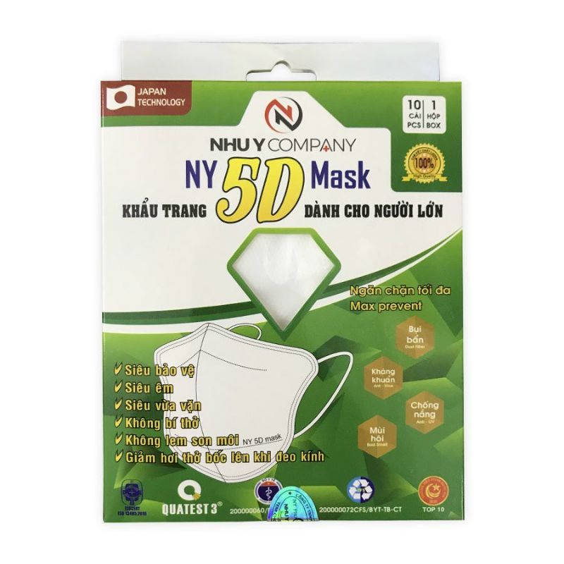 Combo 10 hộp khẩu trang 5d như ý