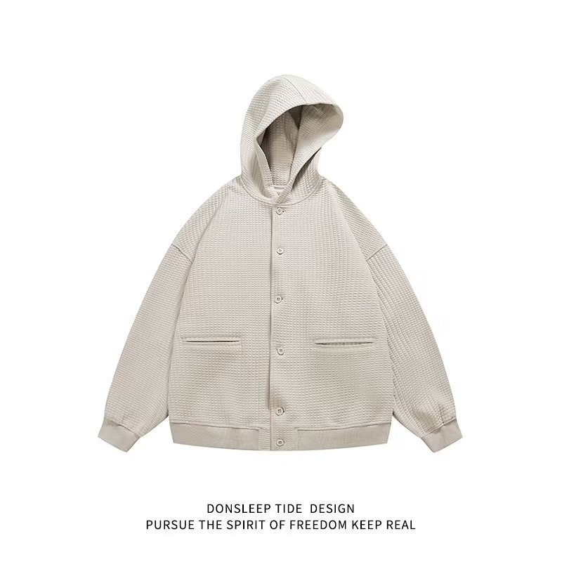 Hanlu áo tay dài nam sweater áo hoodie zip Áo khoác kéo khóa cổ điển nam Áo khoác có mũ áo nỉ màu Tr