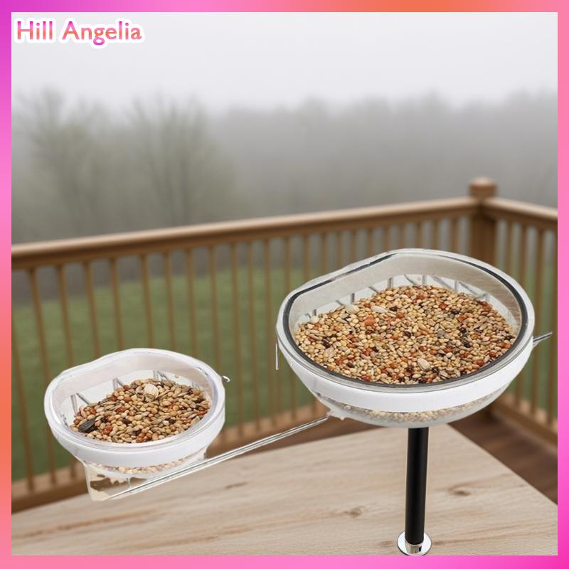 [Hill Angelia] Bird Feeding Bowl Detachable Transparent Bowl Plastic Food Cup For Cage Convenient Hanging Seed Water Feeder For Parrots