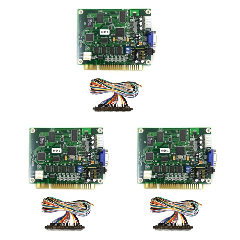 3X 60 in 1 Multicade PCB Board Arcade Game Board with 28P Cable VGA Output Arcade Game Board Horizontal for Jamma Arcade ราคา  4,738 บาท*ส่งฟรี