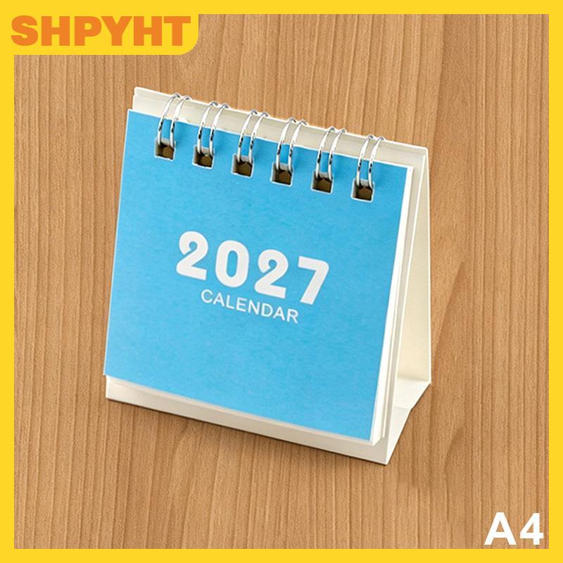 SHPYHT 2027 Mini Xách Tay Bàn Lịch Thân Thiện Với Môi Có Thể Tái Chế Giấy Máy Tính Để Bàn Lịch Cho Văn Phòng Nhà Trường Sử Dụng