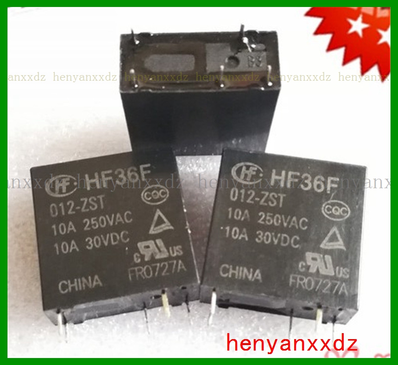 2pcs/lot HF36F 012-ZS 10A JZC-36F 012-ZST 5 12V