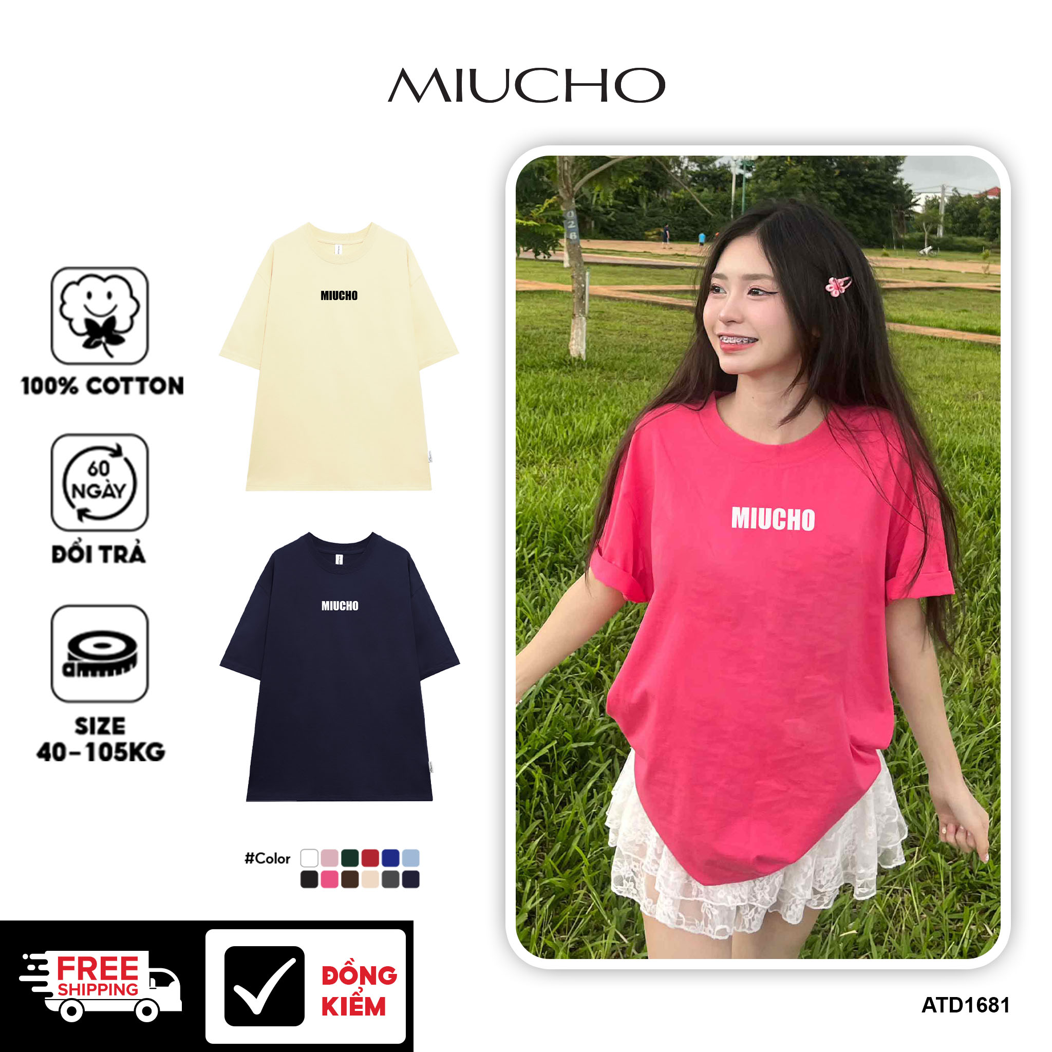 Áo thun Local Brand form rộng vải cotton 4 chiều thoáng mát ATD1681 Miucho in basic