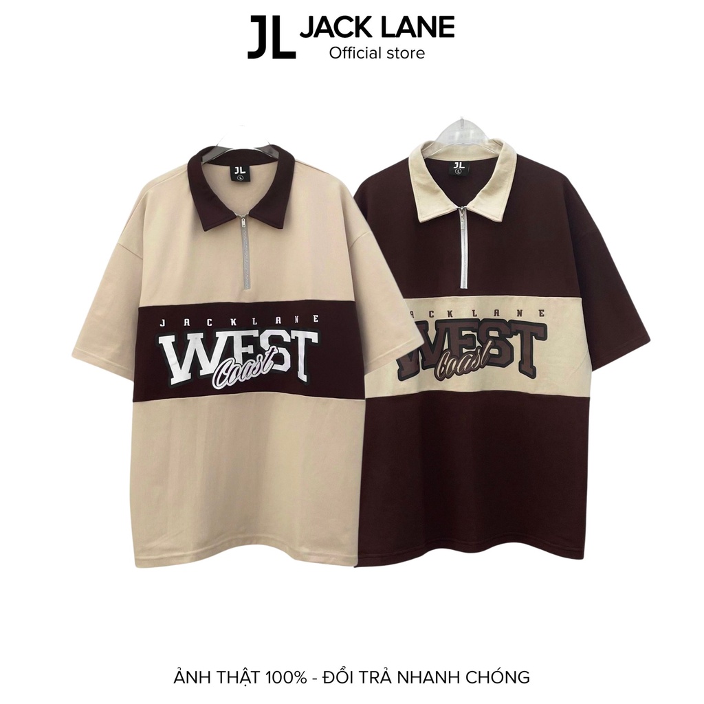 Áo polo oversize Jack Lane West Coast, Áo phông có cổ form rộng nam nữ Jack Lane, Local Brand Jack Lane